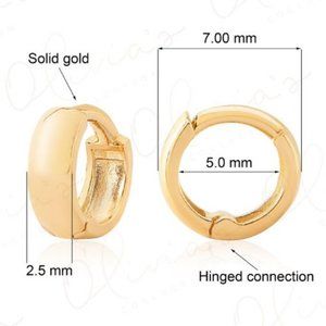 14K Yellow Gold Cuff Huggie Earring